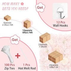 Artificial Flower Wall 5ftx3.74ft Peach – HN-LJ-12-Pink Flower Wall5.15