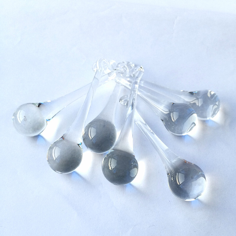 30pcs 20*80mm Raindrop K9 Crystal Chandelier Hanging Pendant Prisms Suncatcher