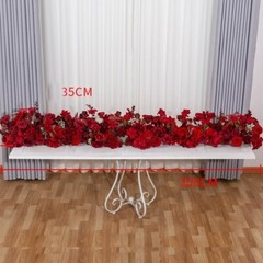 Artificial Rose Strip Table Runner Flower Row Arrangement Wedding Backdrop Wall