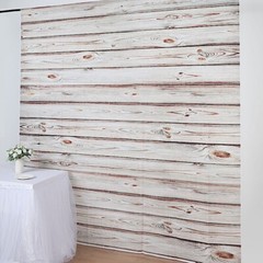 WHITE 8 ft x 8 ft Printed Vinyl Photo BACKDROP Wood Design Party Banner Events