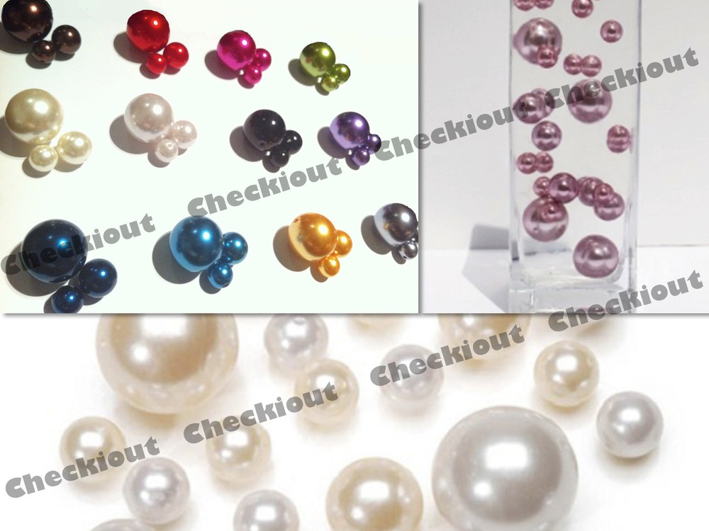 10 14 18 30 Plastic Pearls Balls Beads Marble Sphere Vase Filler Scatter Wedding