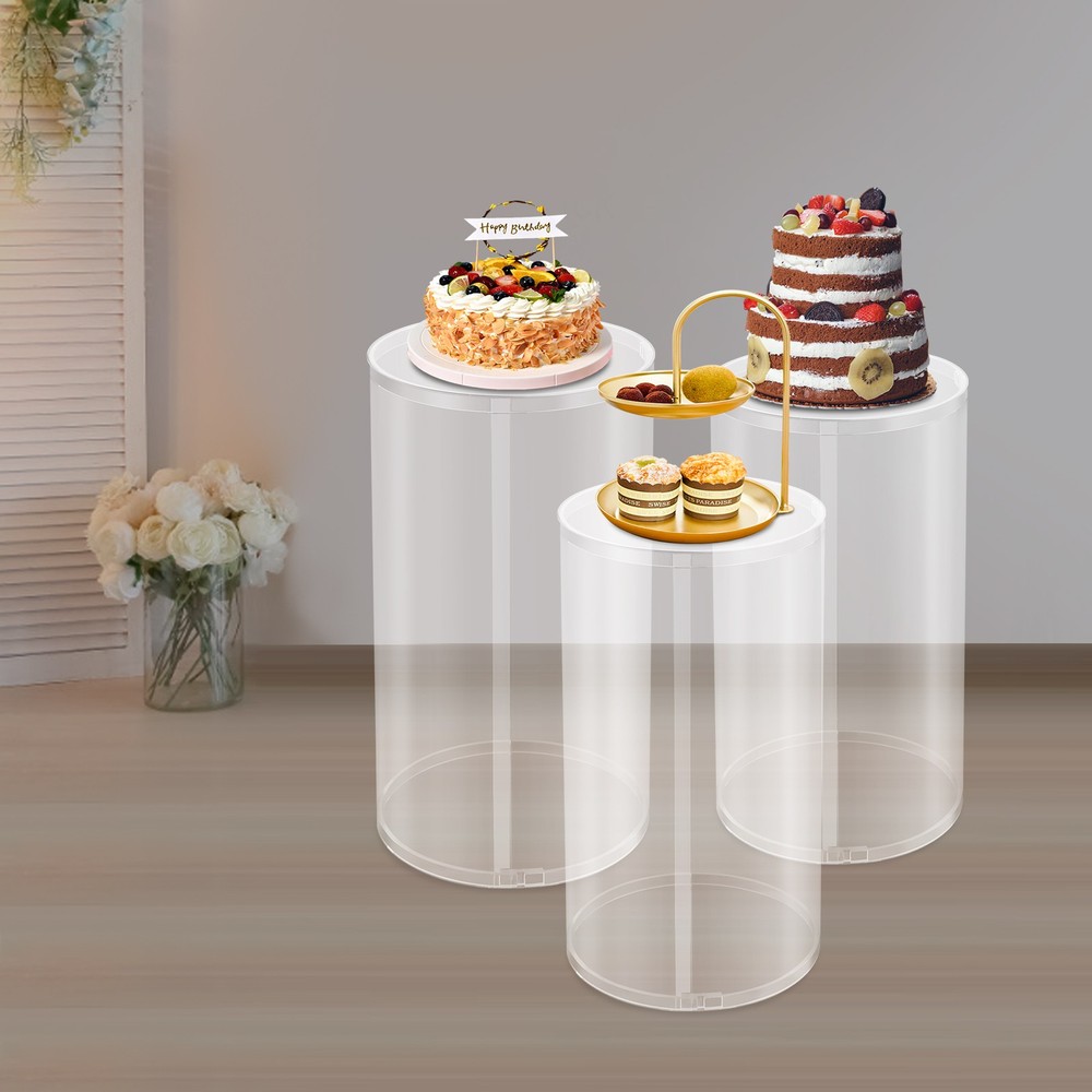 3Pcs Round Cylinder For Birthday Parties, Wedding Round Cylinder Decoration