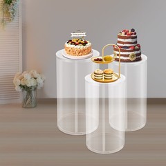 3Pcs Round Cylinder For Birthday Parties, Wedding Round Cylinder Decoration