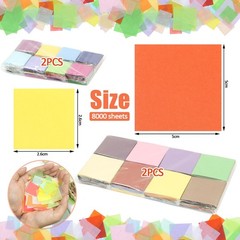Jyongmer 8000PCS 1 Inch Tissue Paper Squares, 40 Assorted 8000PCS-40Colors