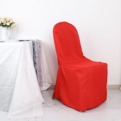 50 Red POLYESTER BANQUET CHAIR COVERS Wholesale Wedding Party Decorations