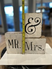 RUSTIC MARLIN RECLAIMED WOOD Block Set Of 3 Mr. & Mrs. Wedding Shower Decor
