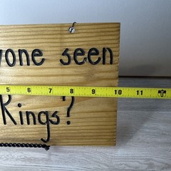 Rustic Wood Wedding Sign Has Anyone Seen The Rings Ring Bearer Table Decor