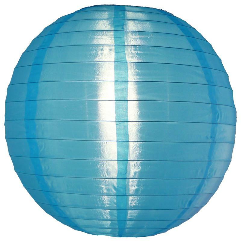 14″ Sky Blue Nylon Lantern (10 PACK)