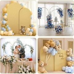 Wedding Arch Stand Set 2pcs Spandex Cover Portable Backdrop Elegant Decor Party