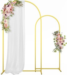 Set of 2 Gold Metal Arch Backdrop Frames – Perfect for Weddings & Celebrations