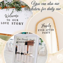 4 Pcs Wedding Mirror Welcome Sign Decal Seating Chart Stickers DIY Wedding Pa…