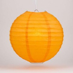 4″ Orange Round Paper Lantern, Even Ribbing, Hanging Decoration (10 Pack)