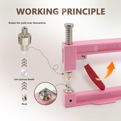 Pearl Setting Machine Hand Press Tools 2 Boxes White No Holes Pink
