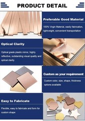 1/8” Rose Gold Acrylic Mirror Sheet,Acrylic Mirror Sheet 12inch Square,PMMA …