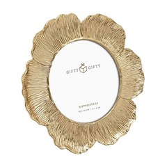 Circular Gold Floral Photo Frame / 4×4 In | For Tabletop Display | Perfect for