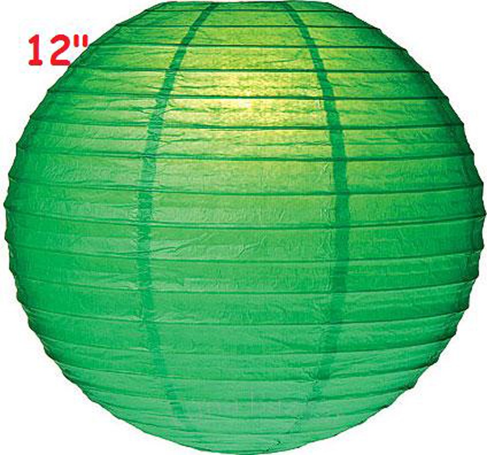 6 Green 12″ Paper Chinese Lantern Lamp Shade Wedding Party Decoration Supplies