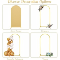 Wedding Arch Stand Set 2pcs Spandex Cover Portable Backdrop Elegant Decor Party