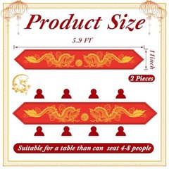 Chinese Dragon Printed Table Runner 11 Inch x 5.9 ft Asian Table Runner 2