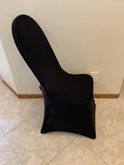 Ruched Fashion Spandex Banquet Wedding Party Chair Cover Black New In Package