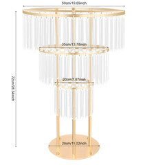 Wedding Gold Crystal Flower Stand Crystal Flower Stand Round Pedestal Stand