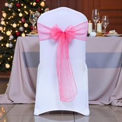 Reusable Coral Organza Chair Sashes – 25 Perfect for Weddings & Showers