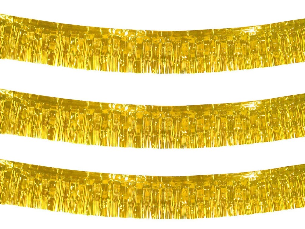 Blukey 10 Feet Long Roll Foil Fringe Garland – Pack of 3 3 (30ft), Gold