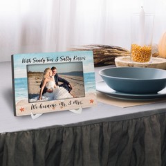 Mr and Mrs Wedding Gifts 8×6 Picture Frame, Beach Engagement Wedding Gifts fo…
