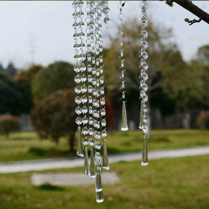 12pcs 50cm Acrylic Crystals Bead String Drop Prism Pendant Wedding Curtain Party