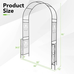 Metal Garden Arch 7.9 FT Backdrop Stand for Various Climbing Plants Party Black