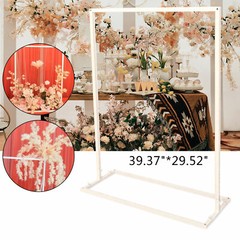 1×0.75M Wedding Arch Backdrop Metal Stand Flowers Balloons Frame Party For Decor