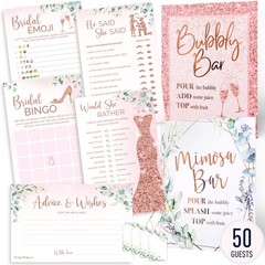 PRESTIGE Bridal 10.2 inches x 8.1 x 0.5 inches, 50 Set + Mimosa Bar