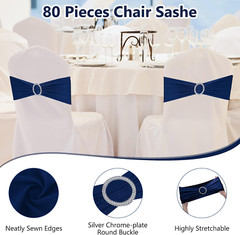 150 Pieces Spandex Stretch Chair Sashes Bows Elastic Chair Cover Bands Ties with