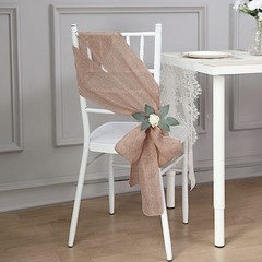 5 pcs DUSTY ROSE 6″ x 108″ Faux Burlap Chair Sashes Wedding Decorations