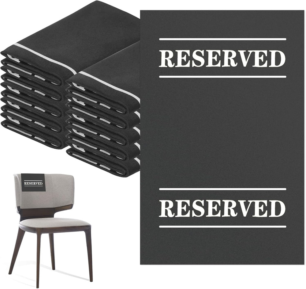10 Pcs Reserved Chair Signs Cloth Church Placeholder Reserved Pew Signs Chair Re