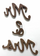 Wood Mr & Mrs Letter Table Decoration Set Brown Reusable Wedding Decor 6″ Rustic