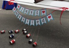 Wedding Signs “Mr & Mrs” & “Just Married” Aviation Airplane Red Blue Theme
