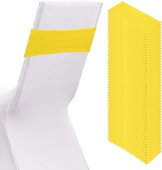 Premium Spandex Chair Sashes Bows 50 Pcs Elastic Stretch Chair Cover Band Ties