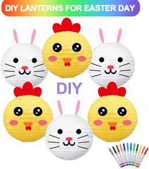 10 Linternas de Papel Blanco Redondas Colgantes de 4 a 10 Pulgadas Decoracion