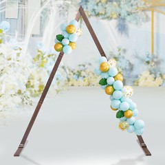 Wooden Triangle Wedding Arch 8.2ft Rustic Backdrop Stand With Grass Nails Decor