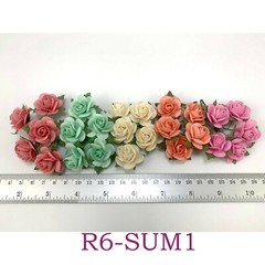 1″ /2.5 cm Open Roses Mulberry Paper flower Wedding Scrapbook Craft R6