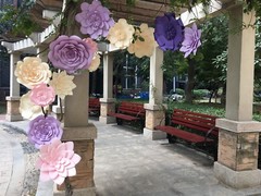 Decor In The Box 5 Piece Handmade Paper Flower Set Fully Assembled -Light Purple