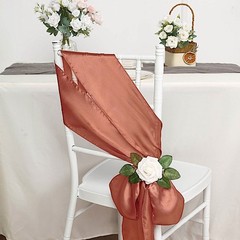 10 Terracotta Satin CHAIR SASHES Ties Bows Wedding Ceremony Reception