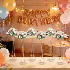 6Pcs Flower Stand for Wedding 26.77in Tall Gold Metal Centerpieces Decor