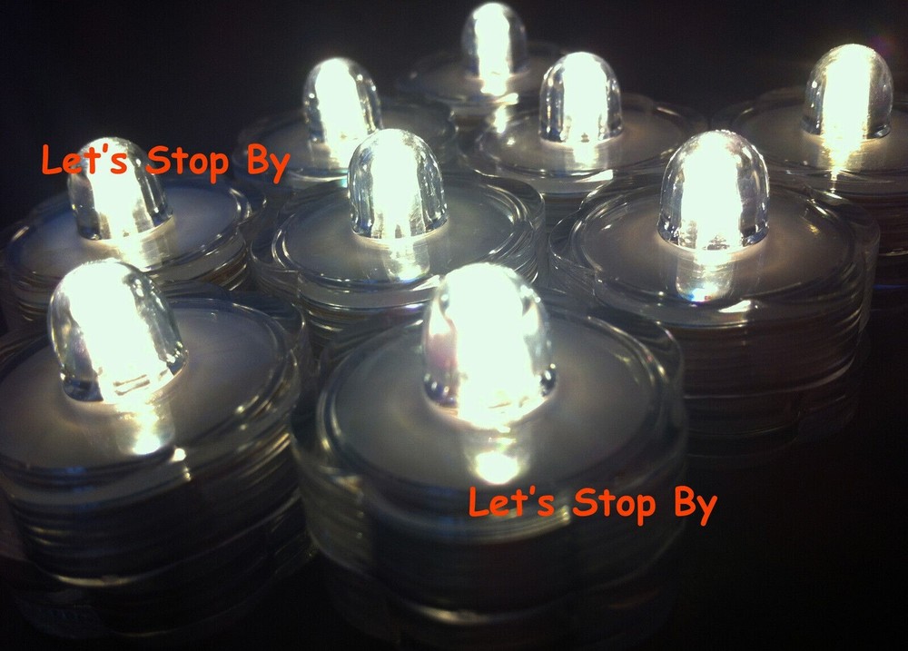 24 Warm White SUBMERSIBLE Wedding LED Floralyte Waterproof Tea Candle Light