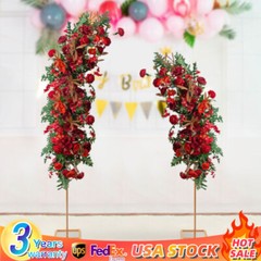 2Pcs Metal Wedding Arch Frame Garden Arbor Party Flower Backdrop Stands 6/8FT
