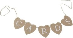Cards Party Banner Burlap Hearts Adjustable Spacing 60 in (5ft) Rustic Party