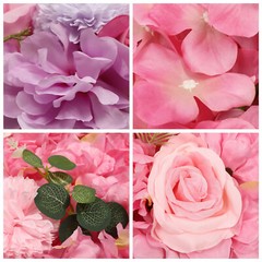 12pcs Artificial Silk Rose Flowers 3D Backdrop Wall for Wedding Party Decoration