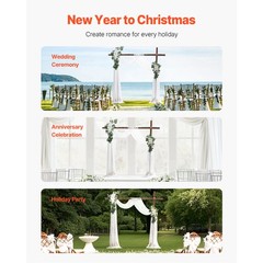Uimoso Artificial Wedding Arch Flowers Kit White With 2 Pcs Flowers 1 Pcs Drapes