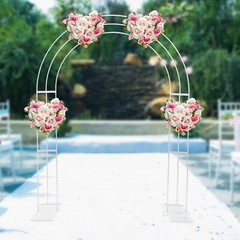 Elegant 8.53ft White Metal Wedding Arch with Sturdy Base for Events