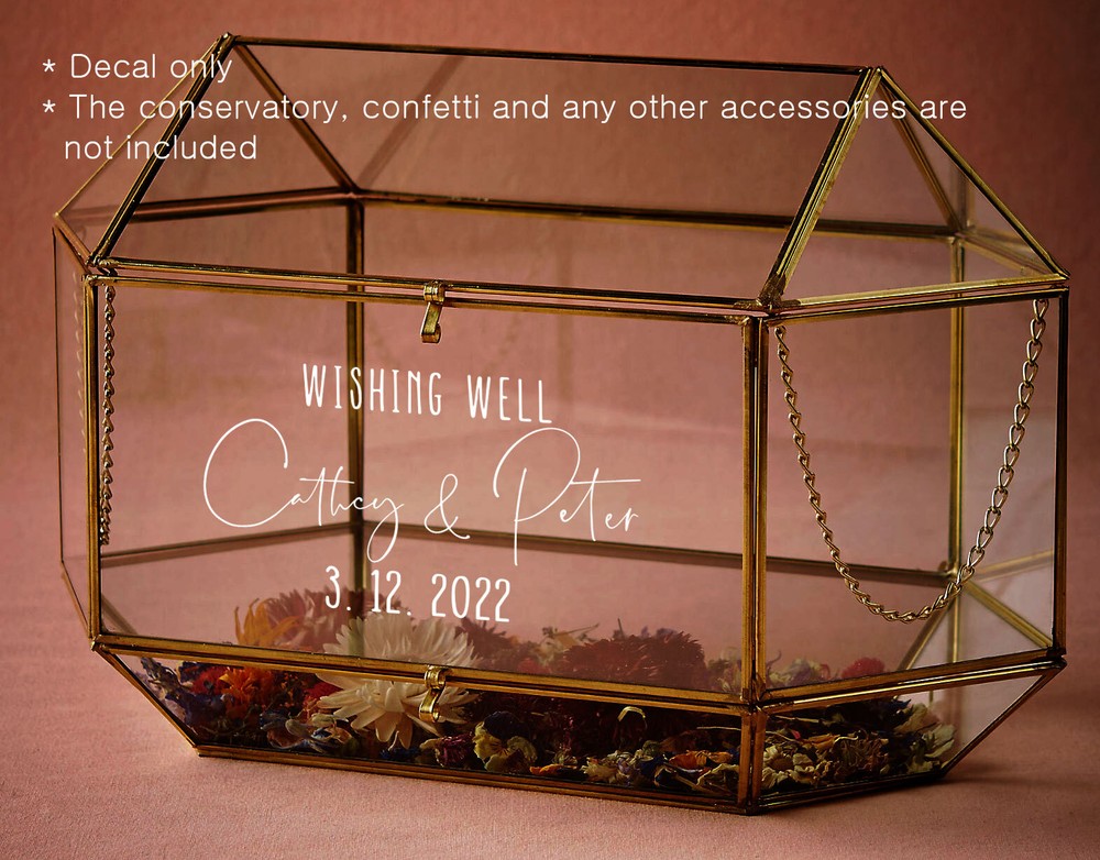 Personalised Wedding Wishing Well Vinyl Decal Sticker
